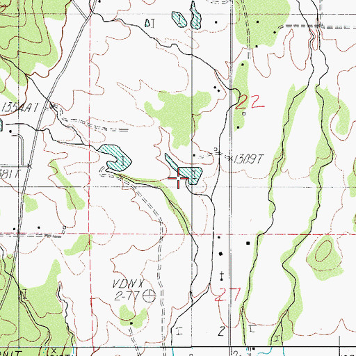 Topographic Map of Moore Reservoir, OR