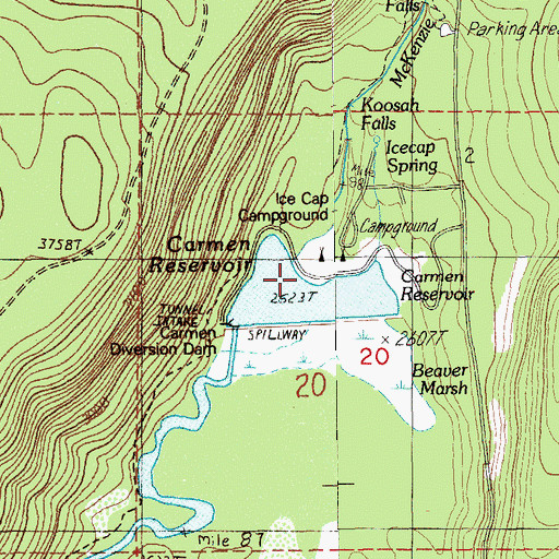 Topographic Map of Carmen Diversion Dam, OR