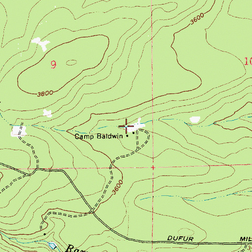 Topographic Map of Camp Baldwin Lake, OR