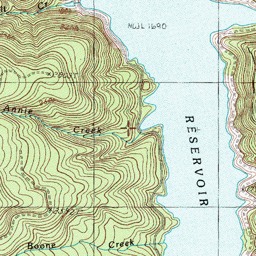 Topographic Map of Annie Creek, OR