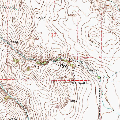 Topographic Map of Wigglesworth Spring, OR