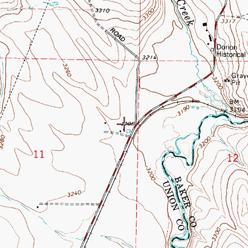 Topographic Map of Lun (historical), OR