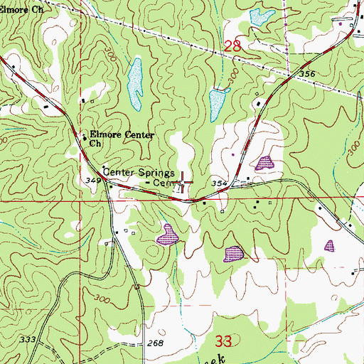 Topographic Map of Center Springs Cemetery, AL