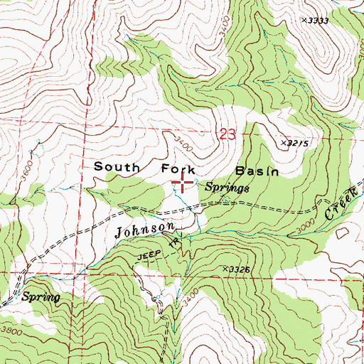 Topographic Map of Fort Basin Springs, OR