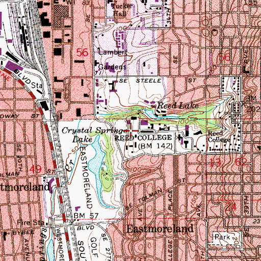Topographic Map of KRRC-FM, OR