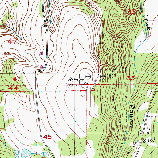 Topographic Map of KSKD-FM, OR