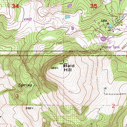 Topographic Map of KSKD-FM, OR