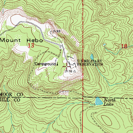 Topographic Map of KTIL-FM, OR