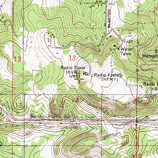 Topographic Map of KWAX-FM, OR