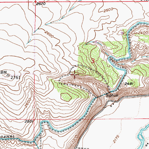Topographic Map of KXBQ-FM, OR