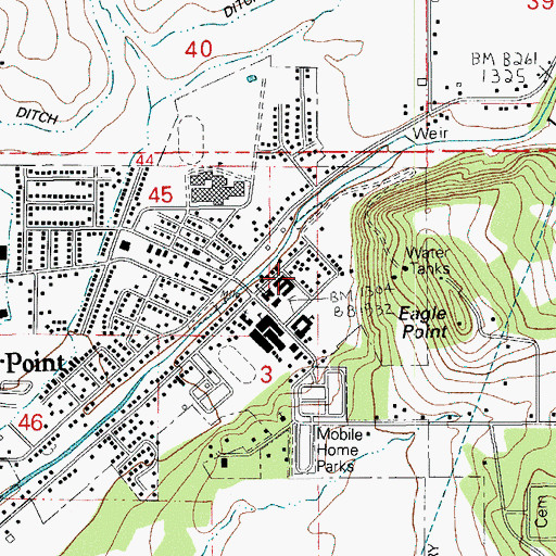 Topographic Map of KEPO-FM, OR