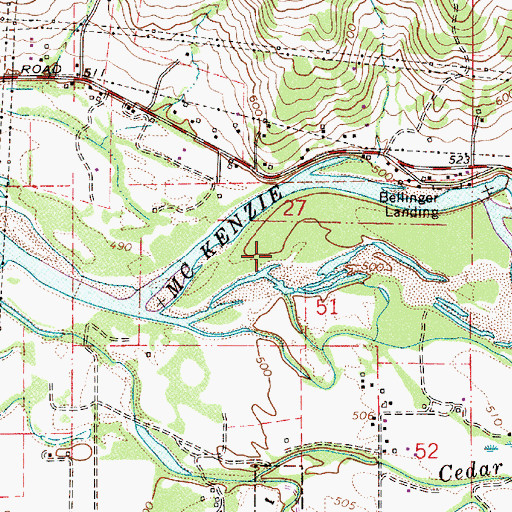 Topographic Map of KQDQ-AM, OR