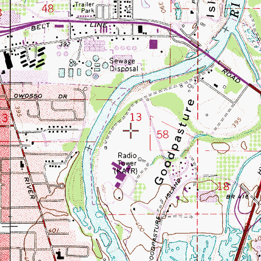Topographic Map of KQDQ-AM, OR
