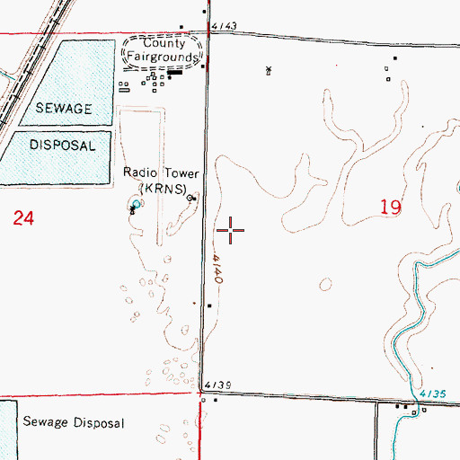 Topographic Map of KRNS-AM, OR