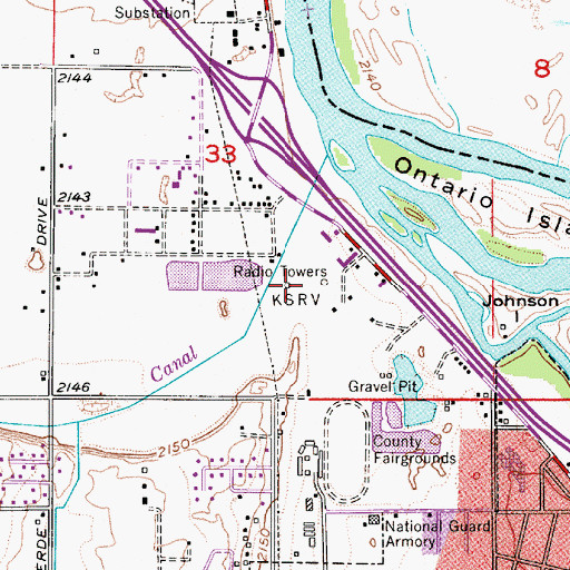 Topographic Map of KSRV - AM, OR