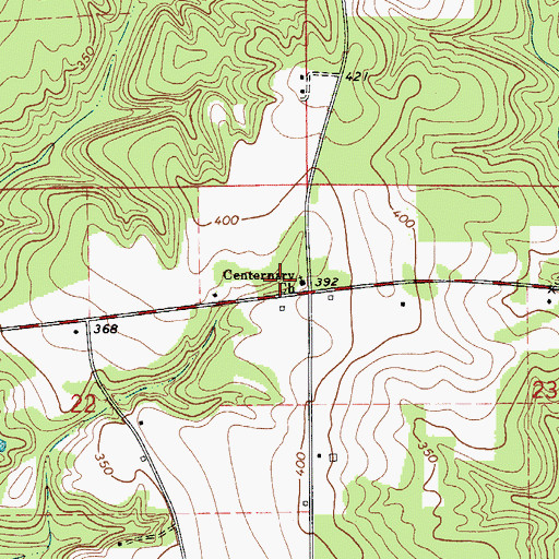 Topographic Map of Centernary Methodist Church, AL
