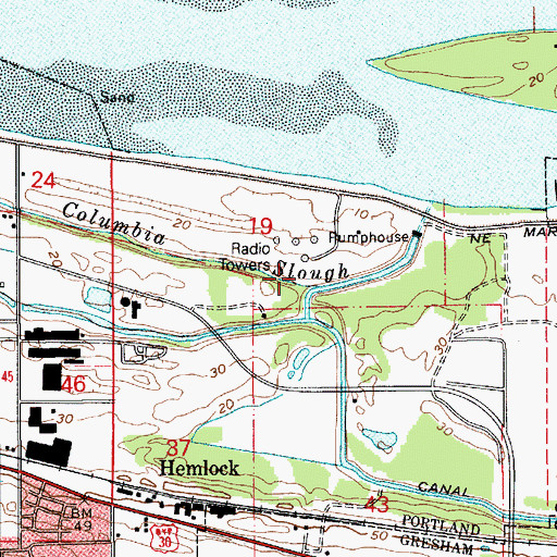 Topographic Map of KWJJ-AM, OR