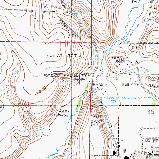 Topographic Map of KWVR-AM, OR