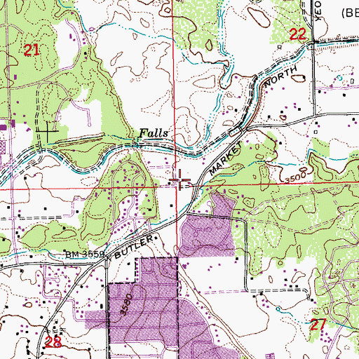 Topographic Map of KGRL-AM, OR
