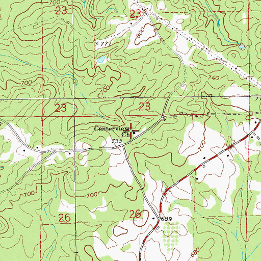 Topographic Map of Centerview Baptist Church, AL