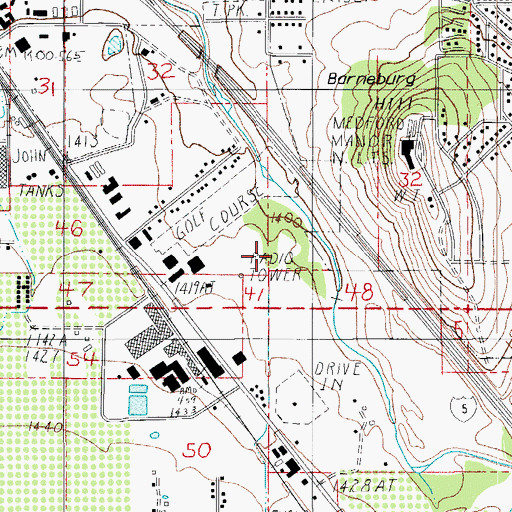 Topographic Map of KHUG-AM, OR