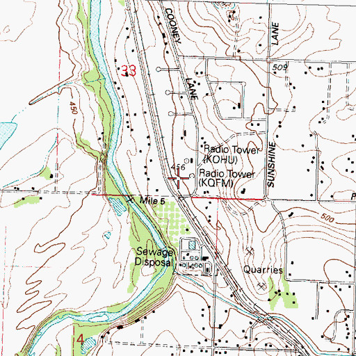 Topographic Map of KOHU - AM, OR