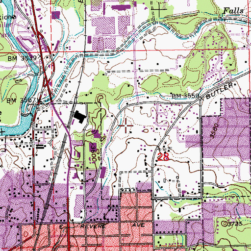Topographic Map of KBND-AM, OR