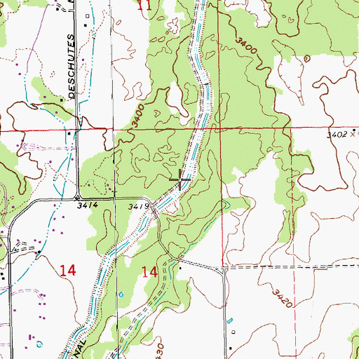Topographic Map of KBND-AM, OR