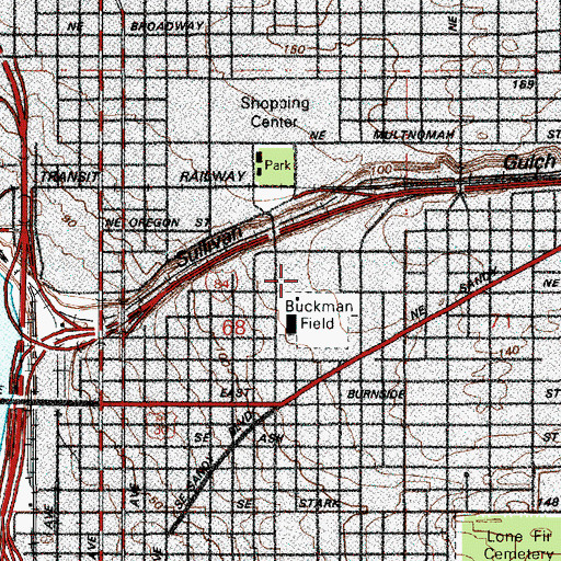 Topographic Map of KBPS-AM, OR