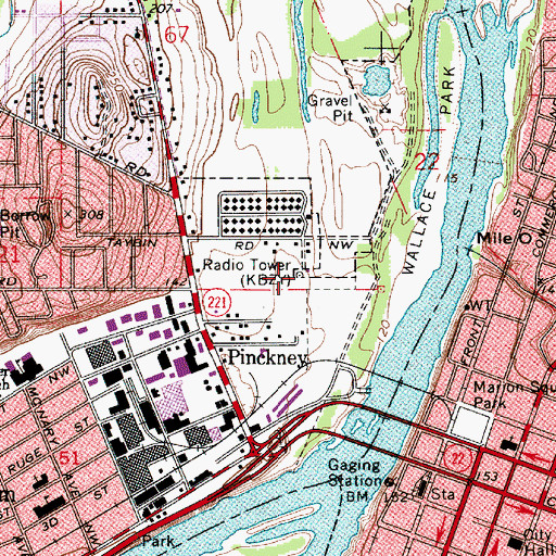 Topographic Map of KBZY-AM, OR