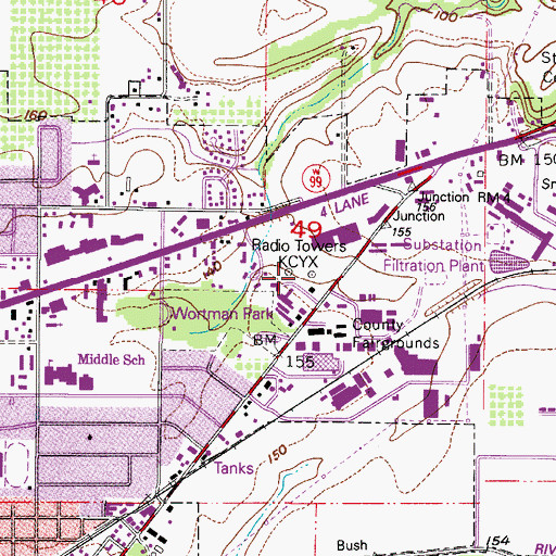 Topographic Map of KCYX-AM, OR