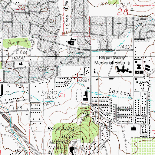 Topographic Map of KYJC-AM, OR