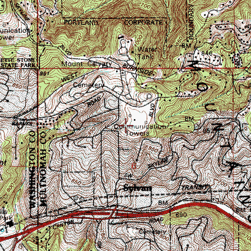 Topographic Map of KYTE-AM, OR
