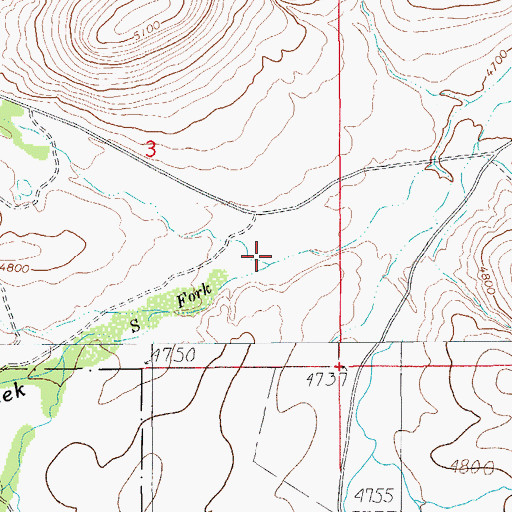 Topographic Map of South Fork Ash Creek, AZ