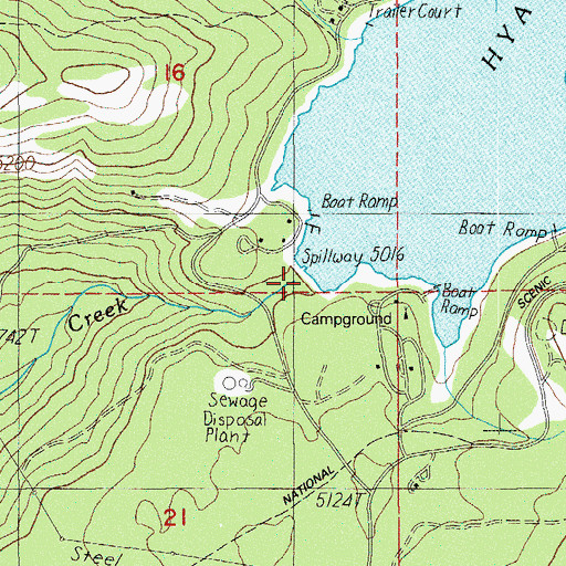 Topographic Map of Keene Creek Dam, OR