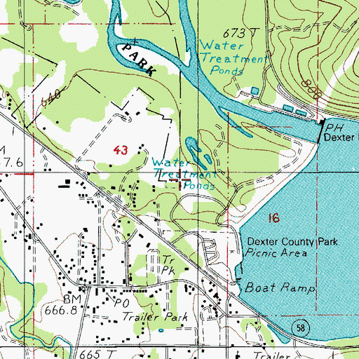 Topographic Map of Dexter Dam, OR