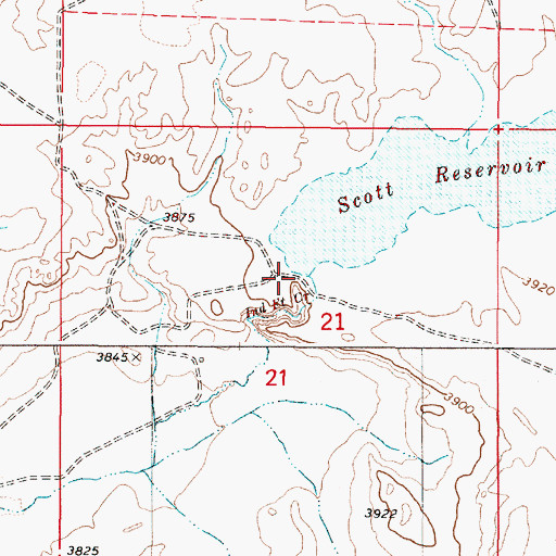 Topographic Map of Scott Dam, OR