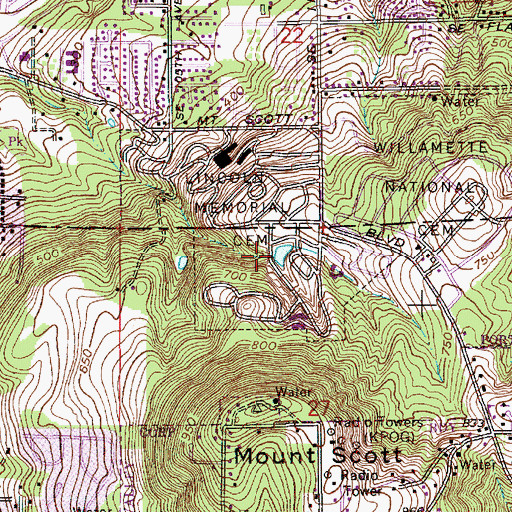 Topographic Map of Veterans Reservoir, OR