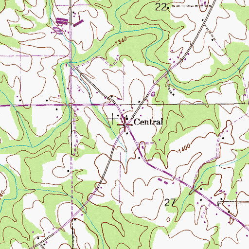 Topographic Map of Central, AL