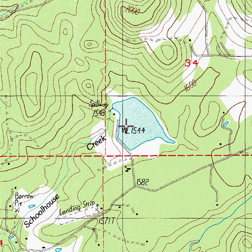 Topographic Map of Woolfolk Reservoir, OR