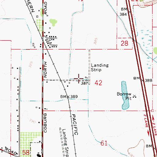 Topographic Map of Briggs Airport (historical), OR