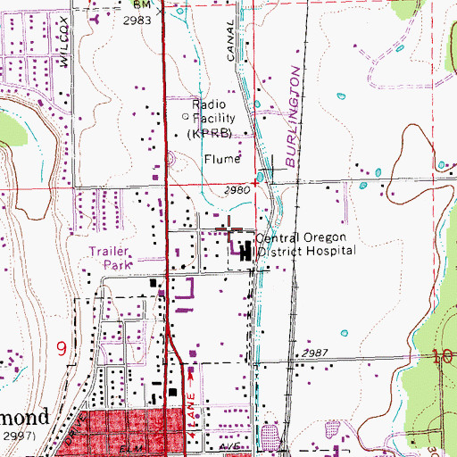 Topographic Map of Central Oregon District Hospital Helipad, OR