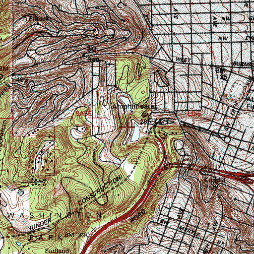 Topographic Map of City of Portland Number 4 Dam, OR