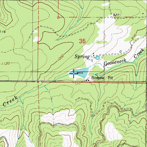 Topographic Map of Mountain Springs Ranch Reservoir, OR