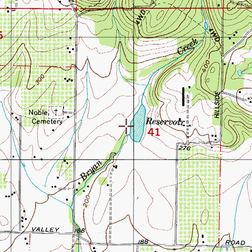 Topographic Map of Walker Reservoir, OR
