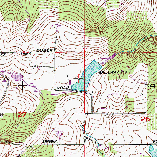 Topographic Map of Dober Reservoir, OR