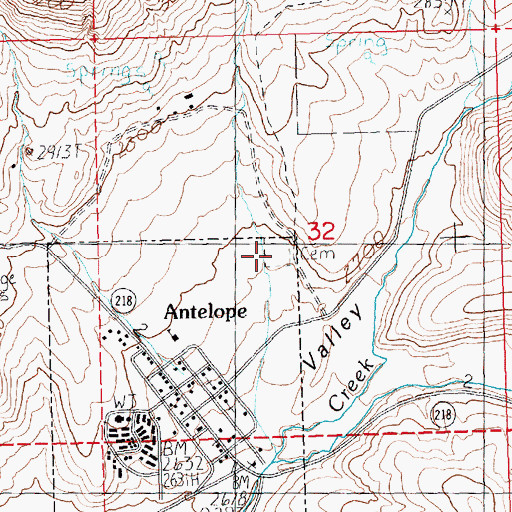 Topographic Map of Antelope Cemetery, OR