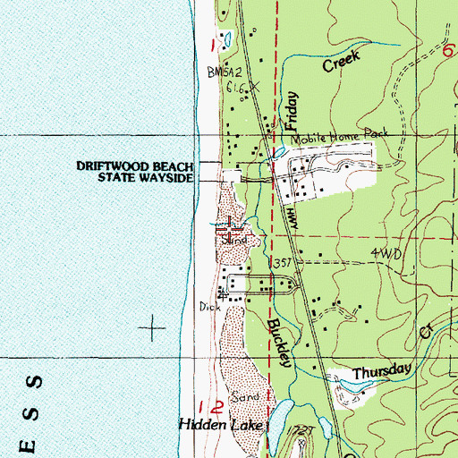 Topographic Map of Friday Creek, OR