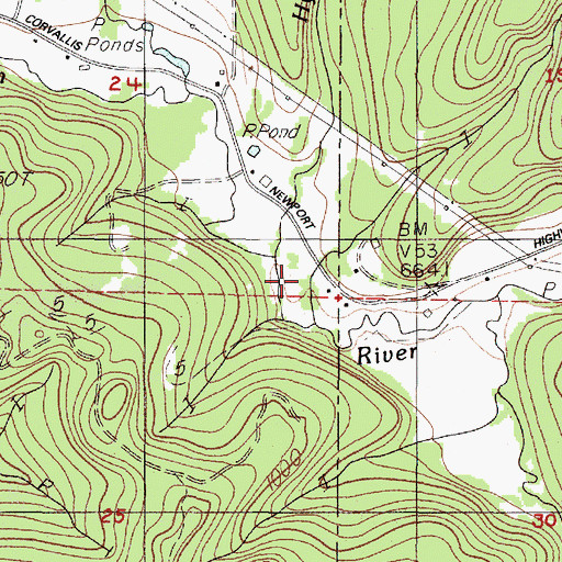 Topographic Map of Hymes Creek, OR