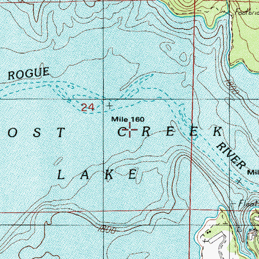 Topographic Map of Lost Creek Lake, OR